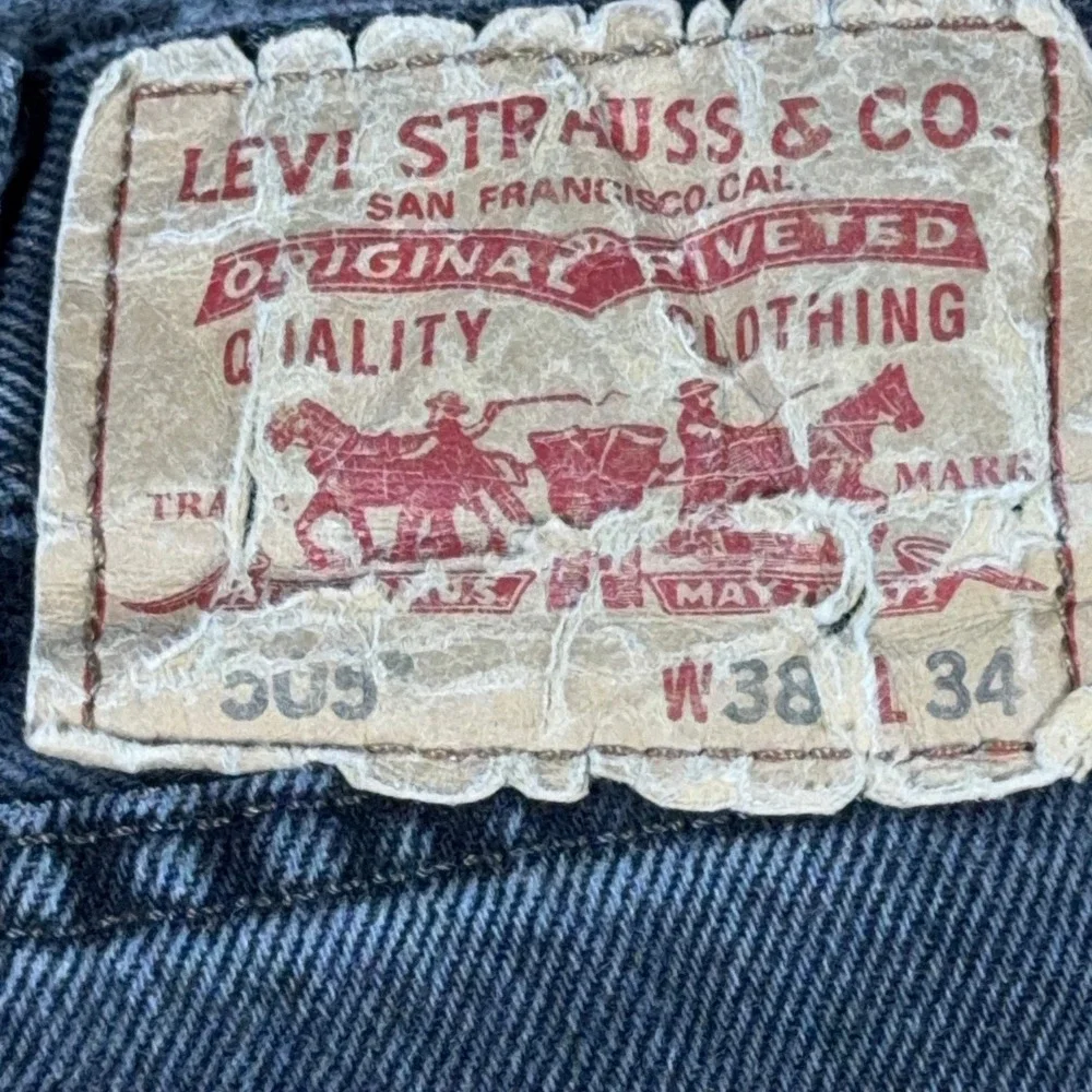 Levis 505 Regular Fit Straight Leg Jeans Mens 38x34 Faded Black Denim Pants